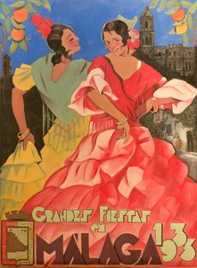 マラガの大休日1933年の広告ポスター。
